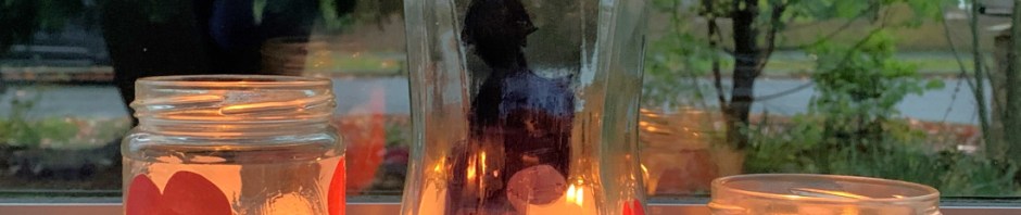 remembrance day lanterns lit up