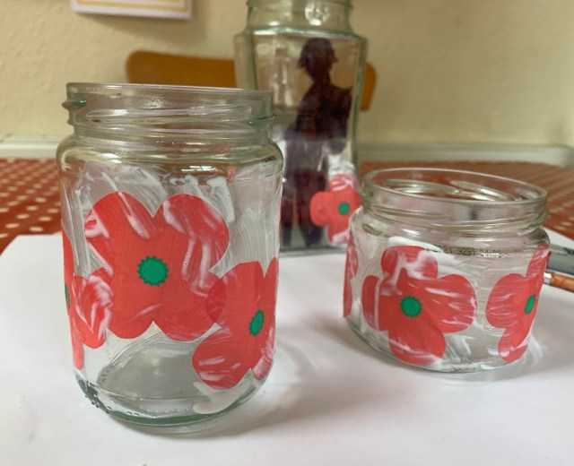 remembrance day lanterns all gued up