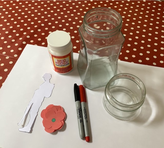 setting up remembrance day lanterns