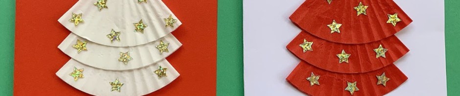 Easy Cupcake case Christmas Tree cards