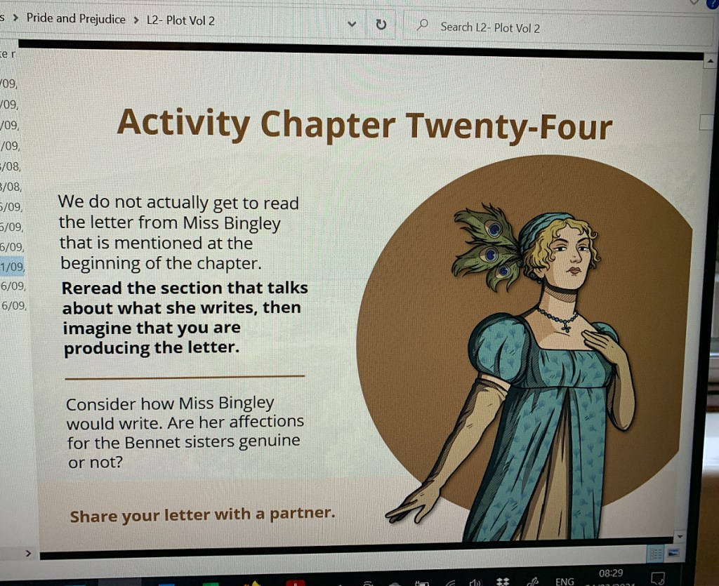 Pride and Prejudice pages from Twinkl Beyond