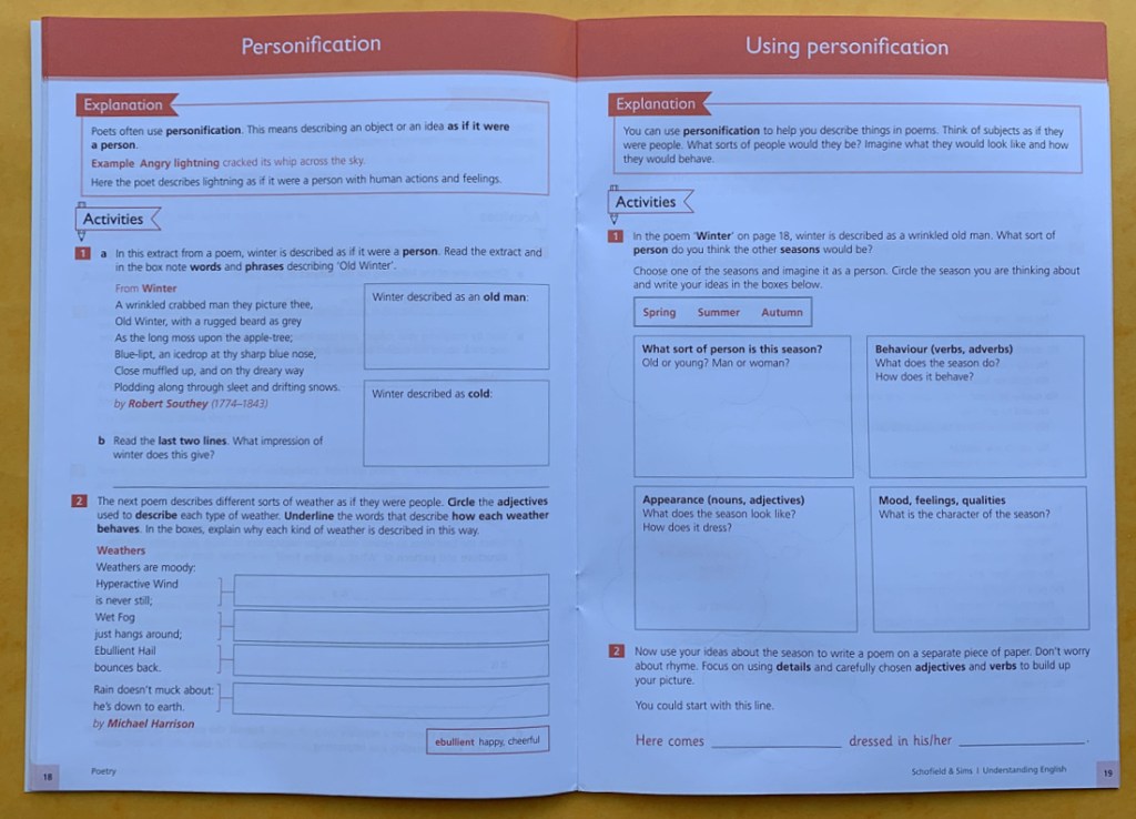 Schofield & Sims Understanding English Poetry workbook for KS2