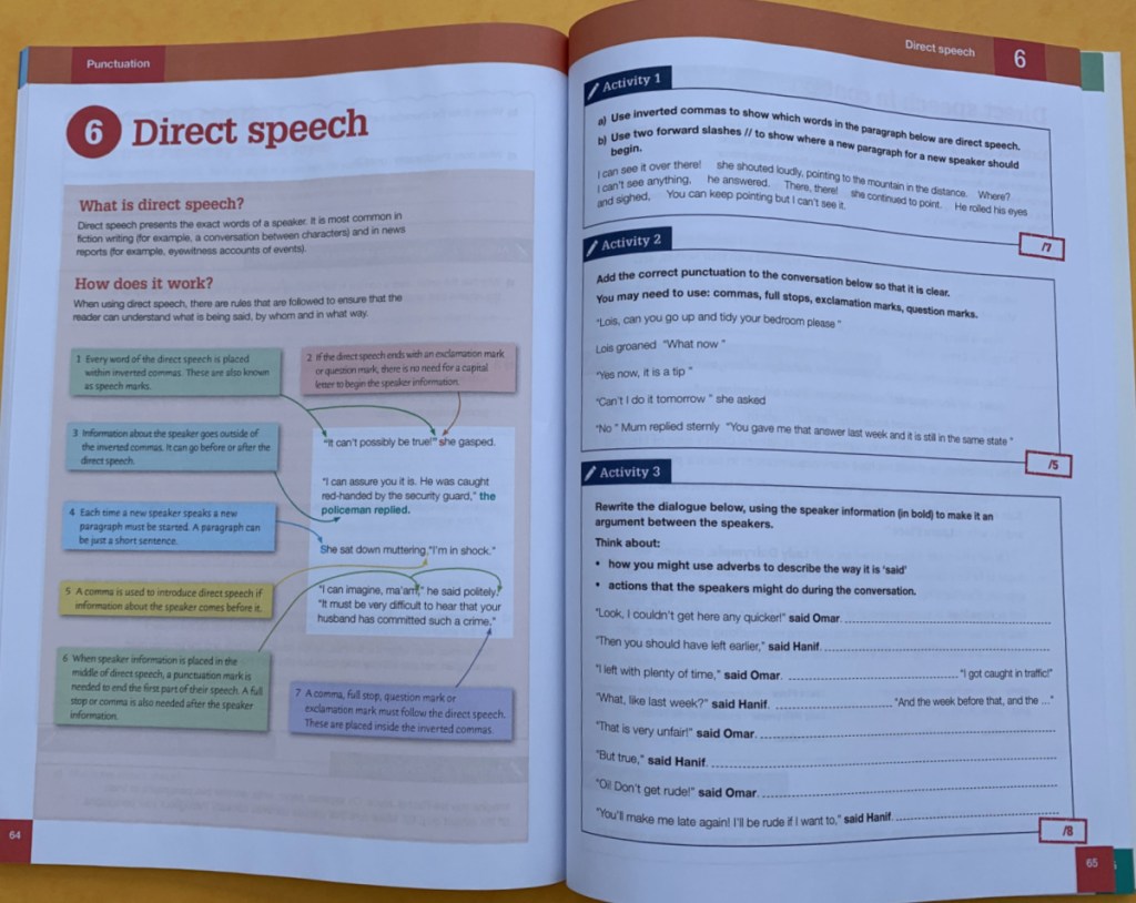 GCSE English Language workbook which cover Spelling, Punctuation and Grammar and has questions where kids need to apply concepts to text