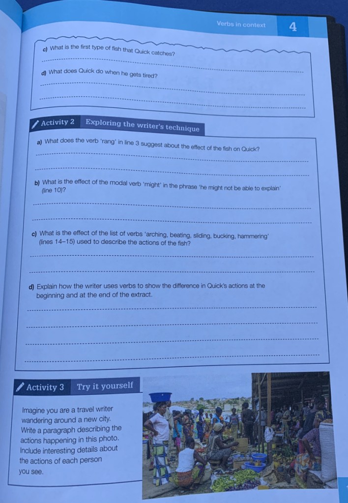 GCSE English Language workbook which cover Spelling, Punctuation and Grammar and has questions where kids need to apply concepts to text