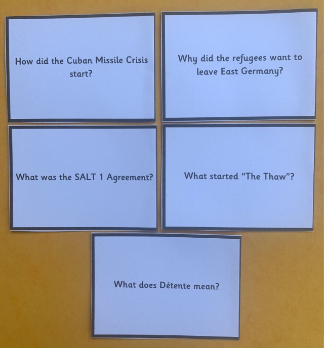 Edexcel IGCSE History Superpower relation question and answer cards